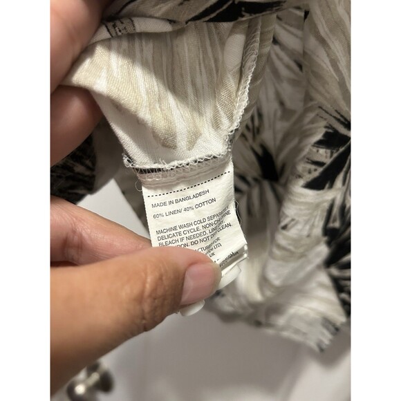 Cubavara Hawaiian Shirt Men XL Black White Tropical Modern Fit Classic Button-Up - Picture 3 of 6